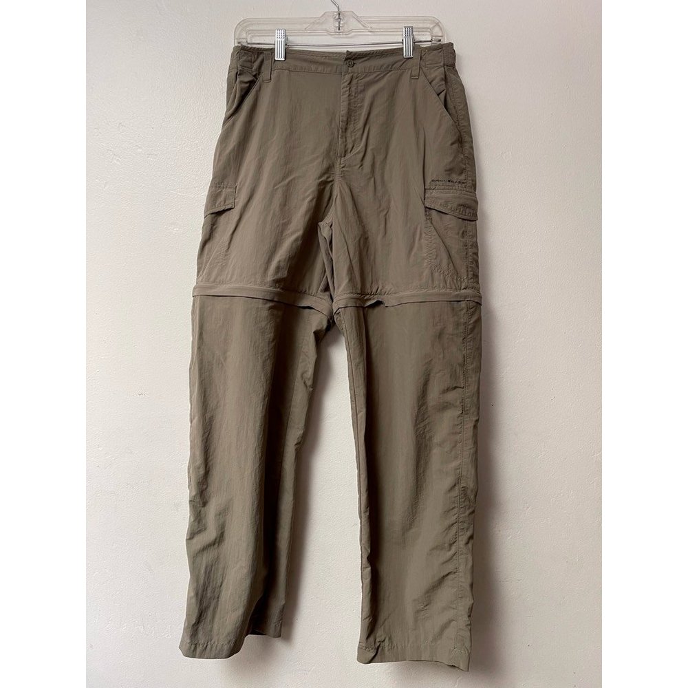 Columbia Mens Fishing Convertible Pants Beige Pockets Flat Front Mesh Lined L